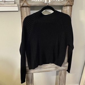 Forever21 Black Crop Mock Neck Sweater